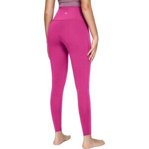 🆕Women’s Hot Pink Polyester High Waisted Tummy Control Yoga Pants Fitness Gym
